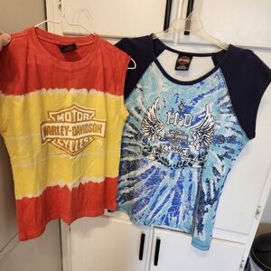Harley Davidson Sleeveless Tops Set of 2 Womens Size XL